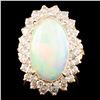 Image 1 : 14K Gold 4.53ct Opal & 1.65ctw Diamond Ring