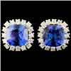 Image 1 : 14K Gold 5.54ct Tanzanite & 1.08ctw Diamond Earrin