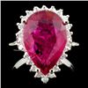 Image 1 : 14K Gold 5.26ct Tourmaline & 0.35ctw Diamond Ring