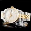 Image 2 : Rolex YG/SS DateJust 36mm Ivory Pyramid Wristwatch