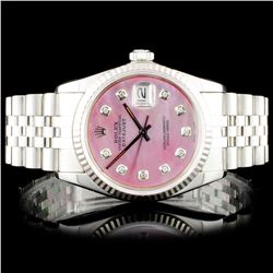 Rolex SS DateJust Diamond Wristwatch