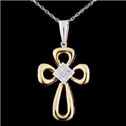 18K TT Gold 0.47ctw Diamond Pendant