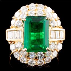 18K Gold 3.58ct Emerald & 2.23ctw Diamond Ring