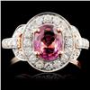 Image 1 : 18K Gold 1.30ct Spinel & 0.63ct Diamond Ring