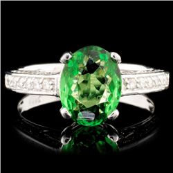 14K Gold 1.74ct Tsavorite & 0.45ctw Diamond Ring