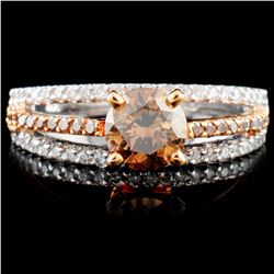 14K Gold 1.12ctw Fancy Color Diamond Ring