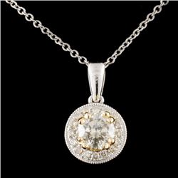 14K TT Gold 0.65ctw Diamond Pendant