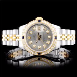 Rolex YG/SS DateJust Ladies Diamond Wristwatch