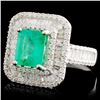 Image 2 : 18K Gold 1.69ct Emerald & 1.35ctw Diamond Ring