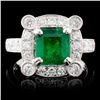 Image 1 : 18K Gold 1.63ct Emerald & 1.04ctw Diamond Ring