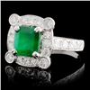 Image 2 : 18K Gold 1.63ct Emerald & 1.04ctw Diamond Ring