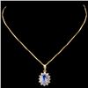 Image 2 : 18K Gold 1.21ct Tanzanite & 0.21ctw Diamond Pendan