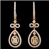 Image 1 : 18K Gold 1.48ctw Fancy Diamond Earrings
