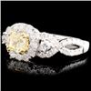 Image 2 : 18K Gold 1.35ctw Fancy Color Diamond Ring