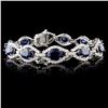 Image 1 : 14K White Gold 14.92ct Sapphire & 3.53ctw Diamond