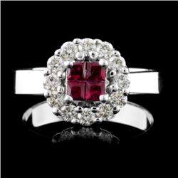 18K Gold 0.36ct Ruby & 0.42ct Diamond Ring