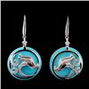 Image 1 : 18K White Gold 11.57ct Turquoise & 0.42ct Diamond