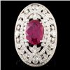 Image 1 : 18K Gold 4.07ct Ruby & 2.51ctw Diamond Ring