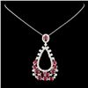 Image 2 : 18K Gold 5.95ct Ruby and 1.66ctw Diamond Pendant