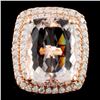 Image 1 : 14K Gold 16.51ct Morganite & 2.05ctw Diamond Ring