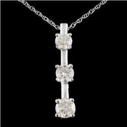 14K Gold 1.00ctw Diamond Pendant