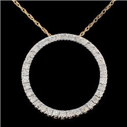 14K Gold 0.80ctw Diamond Pendant