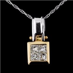 14K Gold 0.46ctw Diamond Pendant