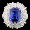 Image 1 : 18K Gold 4.73ct Tanzanite & 2.57ctw Diamond Ring