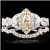 Image 1 : 18K White Gold 0.97ctw Fancy Color Diamond Ring