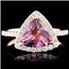 Image 1 : 14K Gold 1.80ct Tourmaline & 0.41ctw Diamond Ring