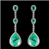 Image 1 : 18K White Gold 26.82ct Emerald & 2.33ct Diamond Ea