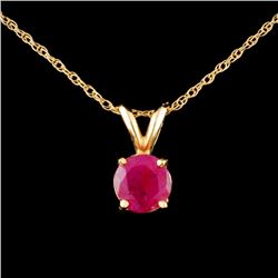 14K Gold 1.00ct Ruby Pendant