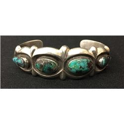 Old Sandcast Bracelet -Possible Bisbee Turq.