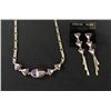 Image 1 : Channel Inlay Necklace Set -Sugalite & Opal