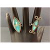 Image 1 : Pair of Sterling With Turquoise Inlay Rings