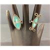 Image 3 : Pair of Sterling With Turquoise Inlay Rings