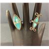 Image 4 : Pair of Sterling With Turquoise Inlay Rings