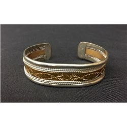 Navajo Sterling Bracelet with Stamp Work