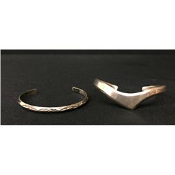 Pair of Vintage Sterling Cuff Bracelets