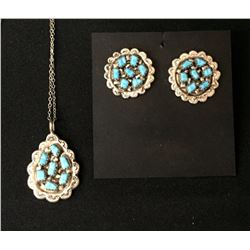 Zuni Necklace and Earring Set –Leekity