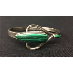 Taxco Sterling Bracelet with Malachite