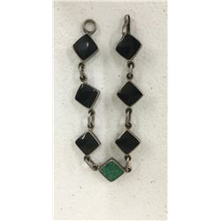 Taxco Link Bracelet -Onyx and Malachite