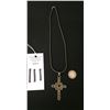 Image 3 : Multi-Stone Sterling Cross Pendant Necklace