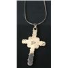 Image 5 : Multi-Stone Sterling Cross Pendant Necklace