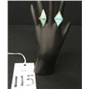 Image 3 : Pair of Sterling & Turquoise Channel Inlay Rings