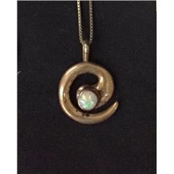 Sterling Necklace with Opal Cabochon