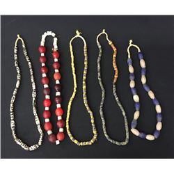 Group of 5 Vintage Trade Bead Necklaces