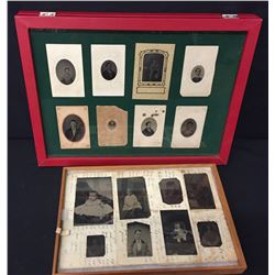 2 Antique Tintype Photos Displays