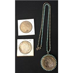 Three US Silver Dollars 1921–23