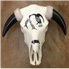 Image 1 : Hand-Painted Cow Skull – Signed